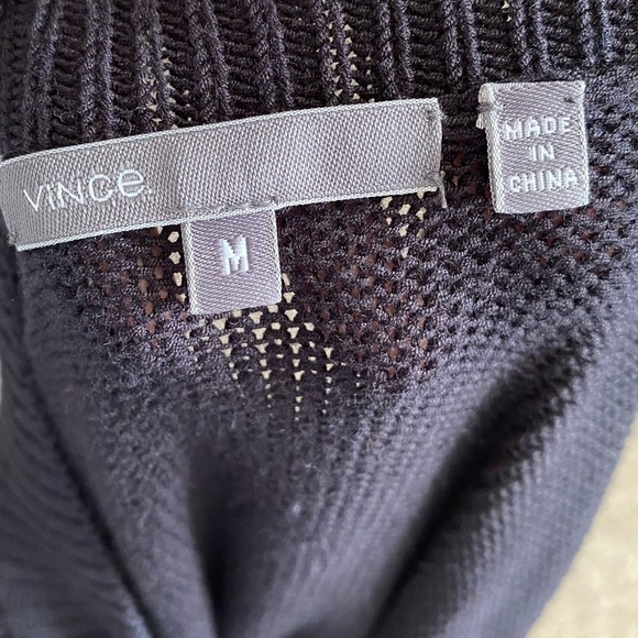 Vince Black Rayon Knit Folded Scoop Tunic Sweater, size Medium - Picture 9 of 12